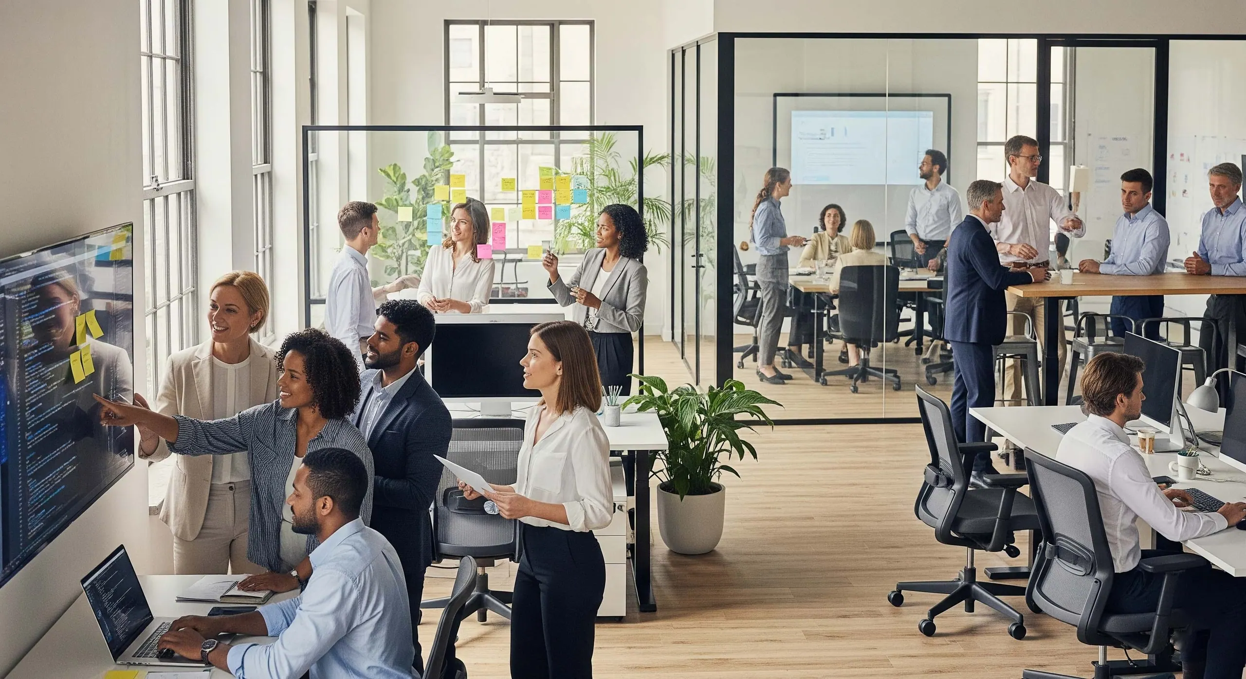 Florian Technologies team collaborating in a modern workspace