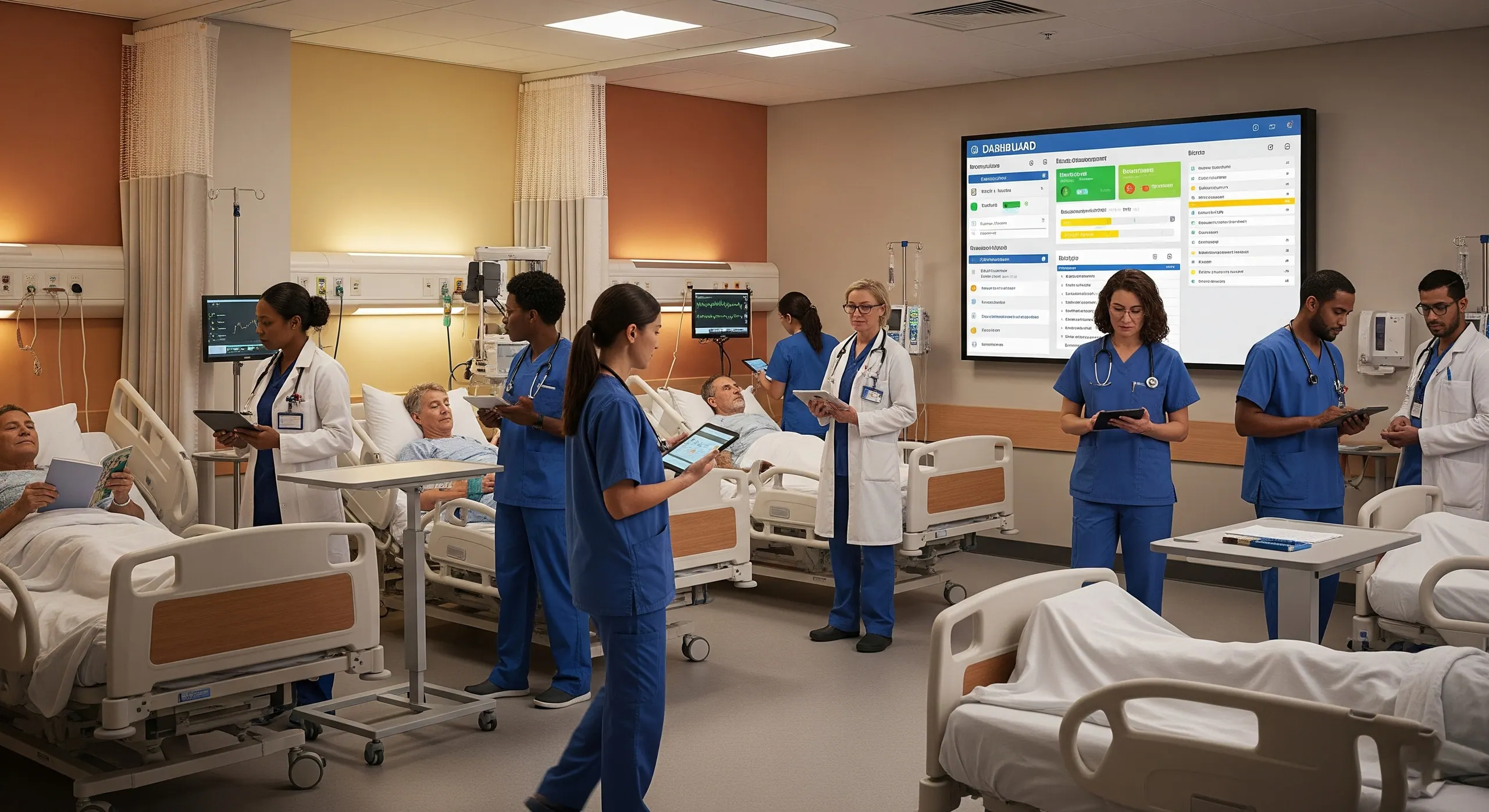 Hospital diagnostic workstation in an efficient hospital environment