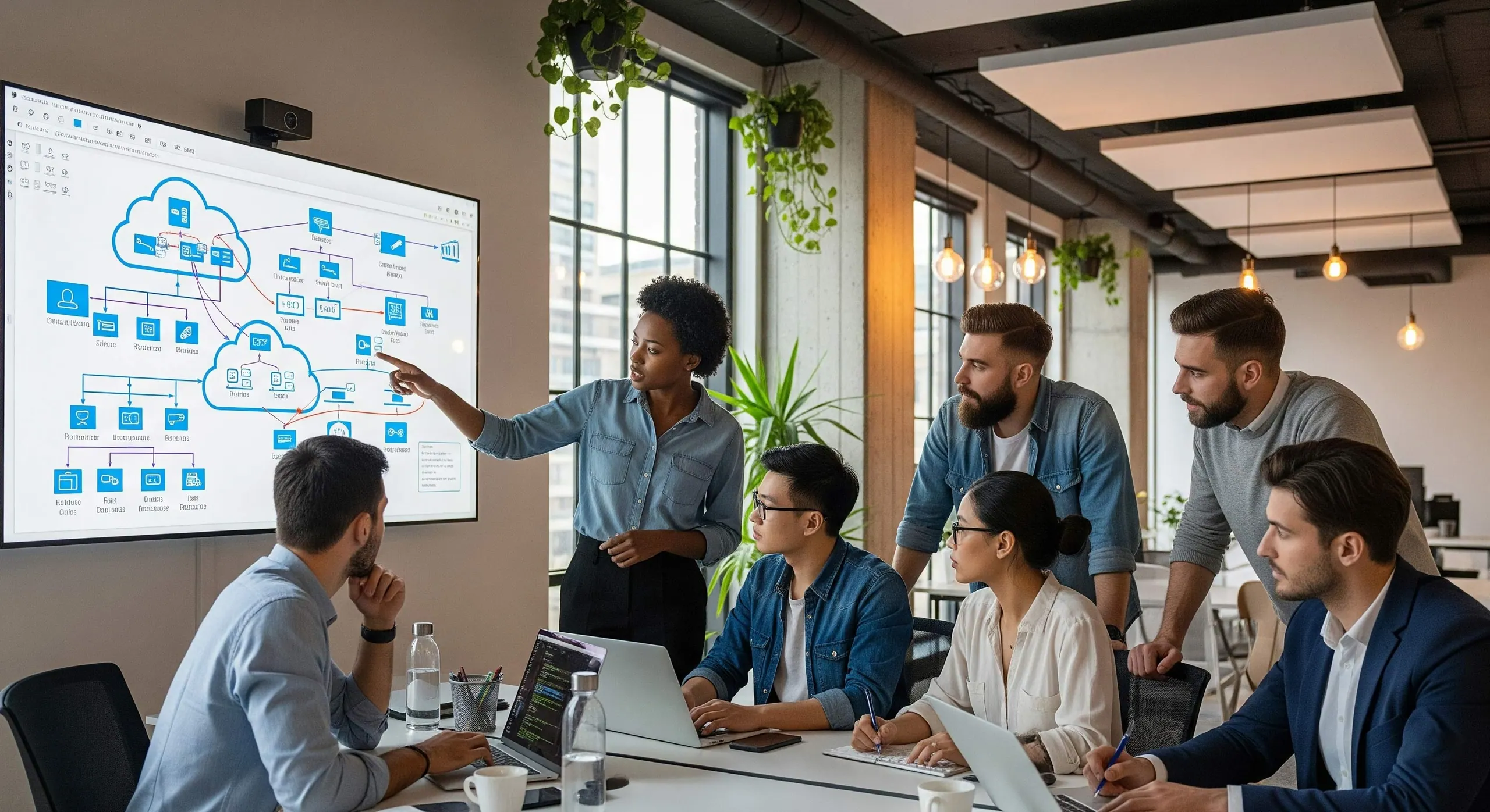Consultants collaborating on an IT strategy